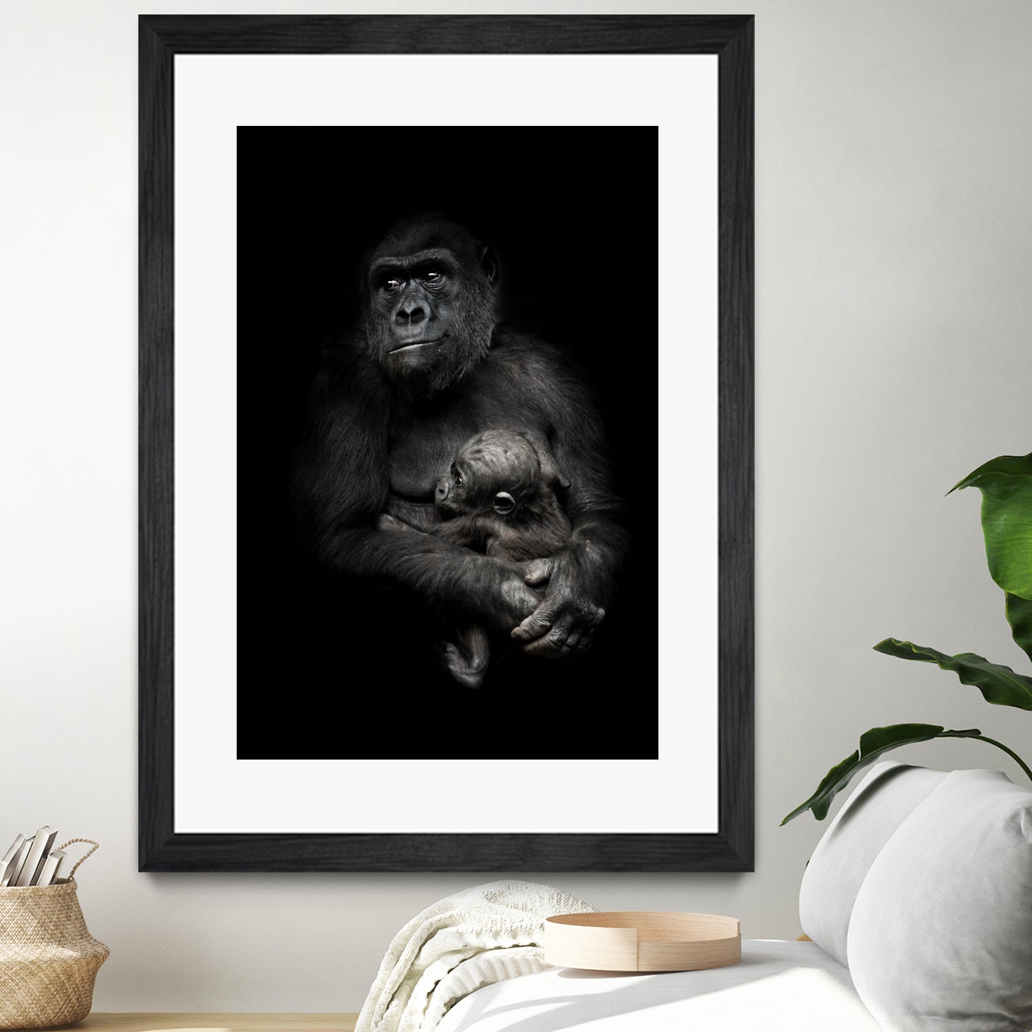 monkey mother by Michael Semenov on GIANT ART - black photo illustration