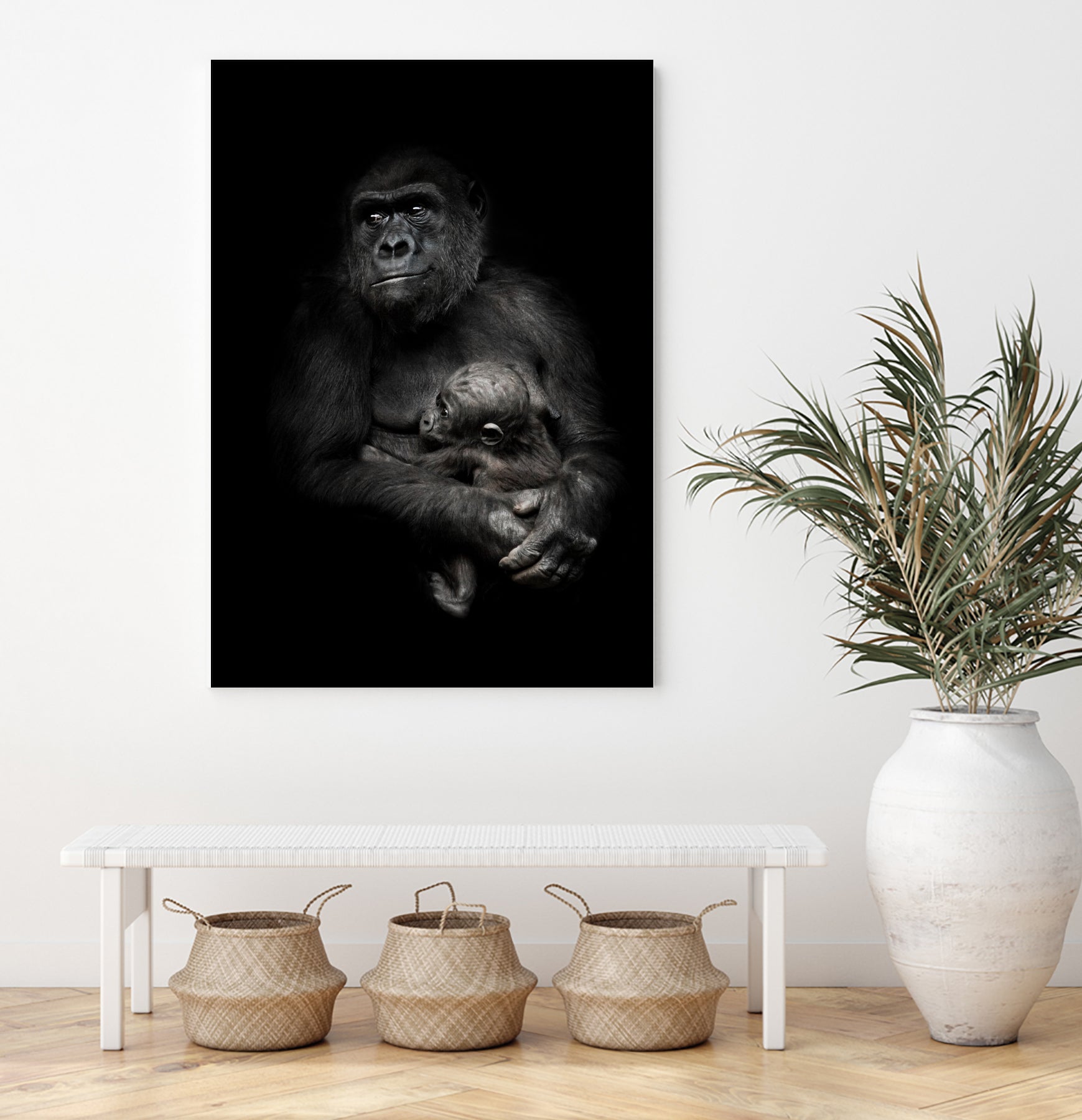 monkey mother by Michael Semenov on GIANT ART - black photo illustration