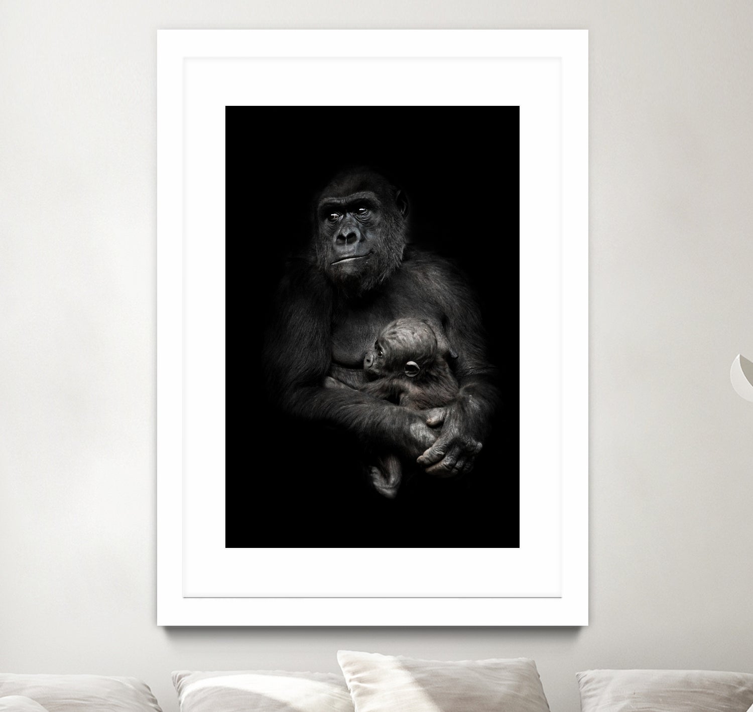 monkey mother by Michael Semenov on GIANT ART - black photo illustration