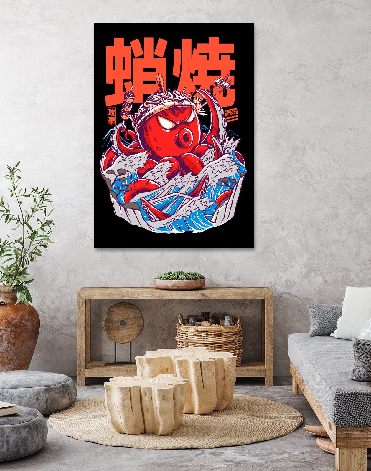 TAKOYAKI ATTACK by Sean R Porter on GIANT ART - black vector illustration