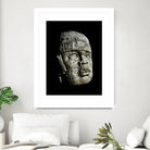 Mexican Pre Hispanic Head Sculpture Poster by Daniel Ferreira-Leites on GIANT ART - black photo illustration