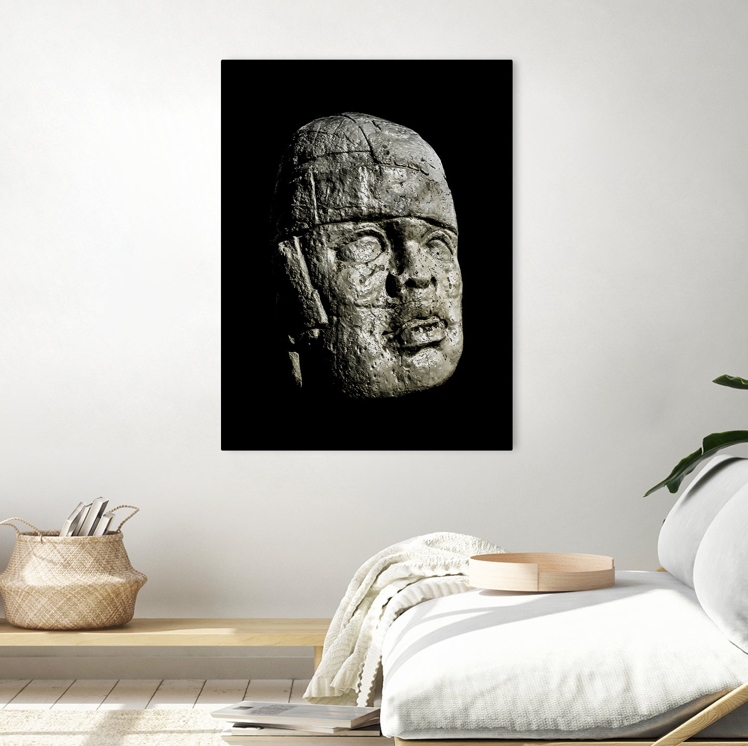 Mexican Pre Hispanic Head Sculpture Poster by Daniel Ferreira-Leites on GIANT ART - black photo illustration