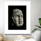 Mexican Pre Hispanic Head Sculpture Poster by Daniel Ferreira-Leites on GIANT ART - black photo illustration