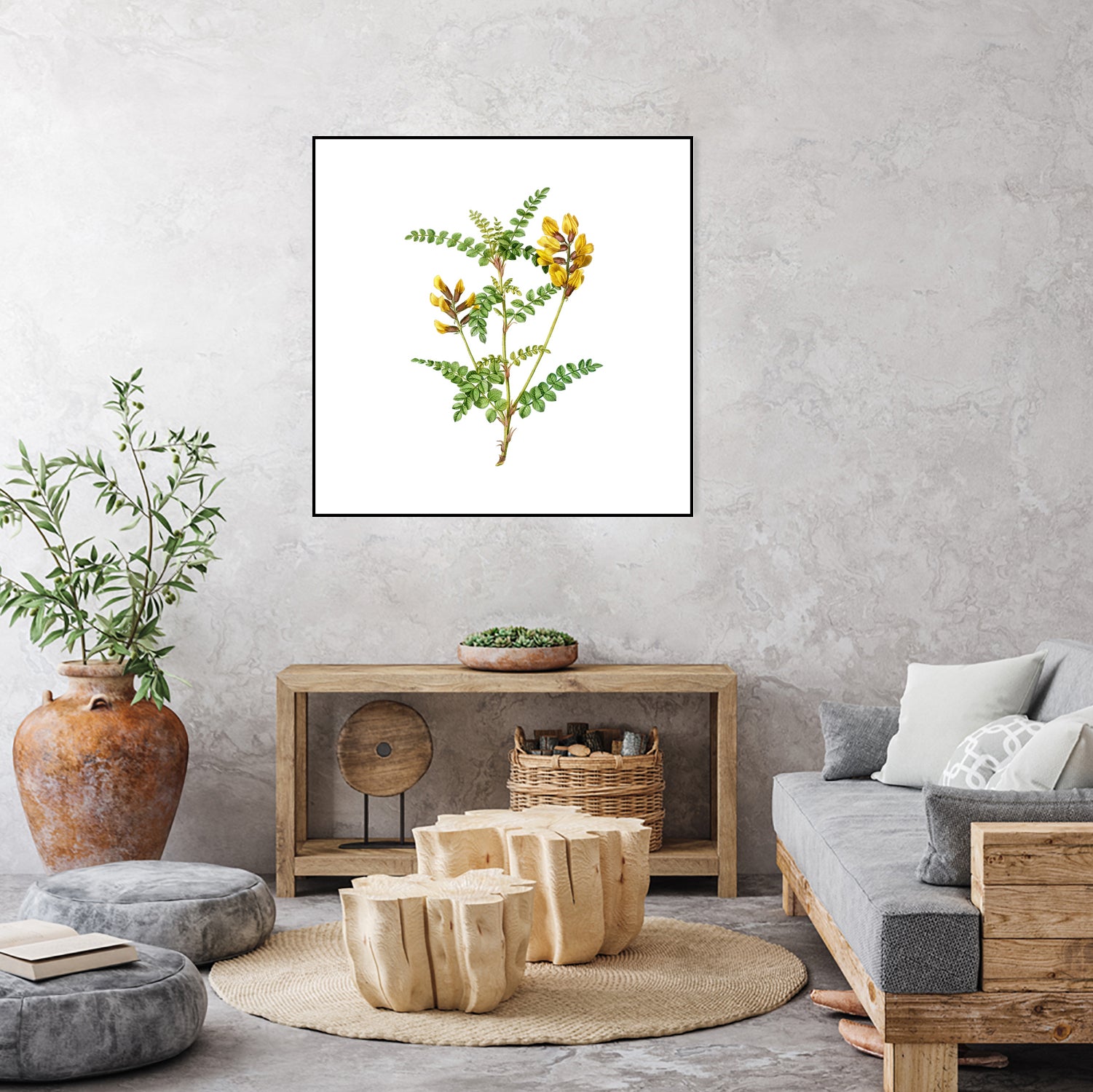 Vintage Calophaca Wolgarica Botanical Illustration by Raul Andre Petrasanta on GIANT ART - yellow mixed media