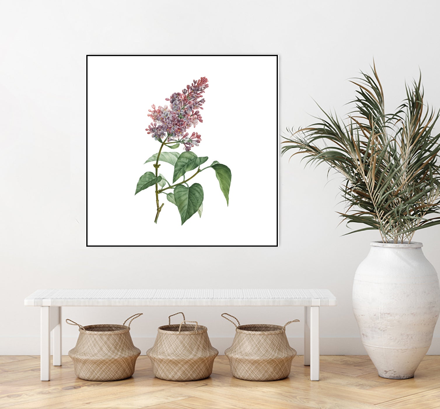 Vintage Common Pink Lilac Plant Botanical Illustratio by Raul Andre Petrasanta on GIANT ART - pink mixed media