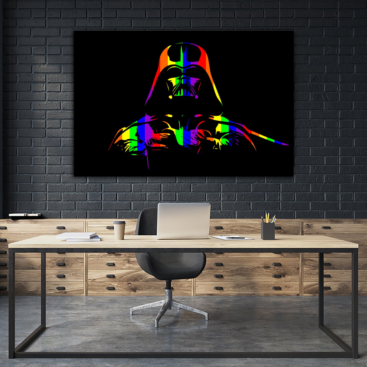 Gay Pride Darth Vader | Pop Art by William Cuccio on GIANT ART - black digital painting