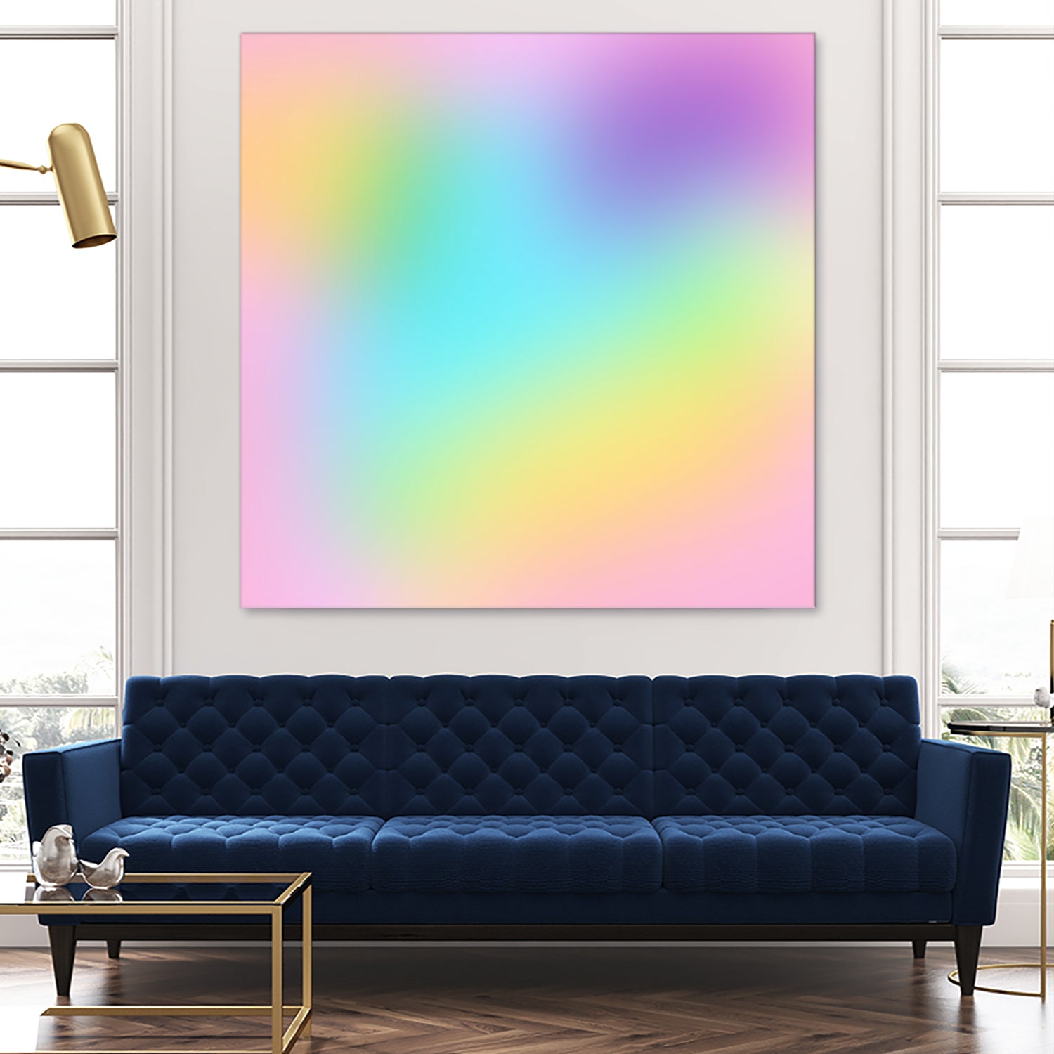 Soft Pastel Rainbow Gradient by Kelsey Lovelle on GIANT ART - blue digital painting