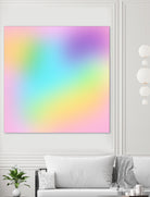 Soft Pastel Rainbow Gradient by Kelsey Lovelle on GIANT ART - blue digital painting