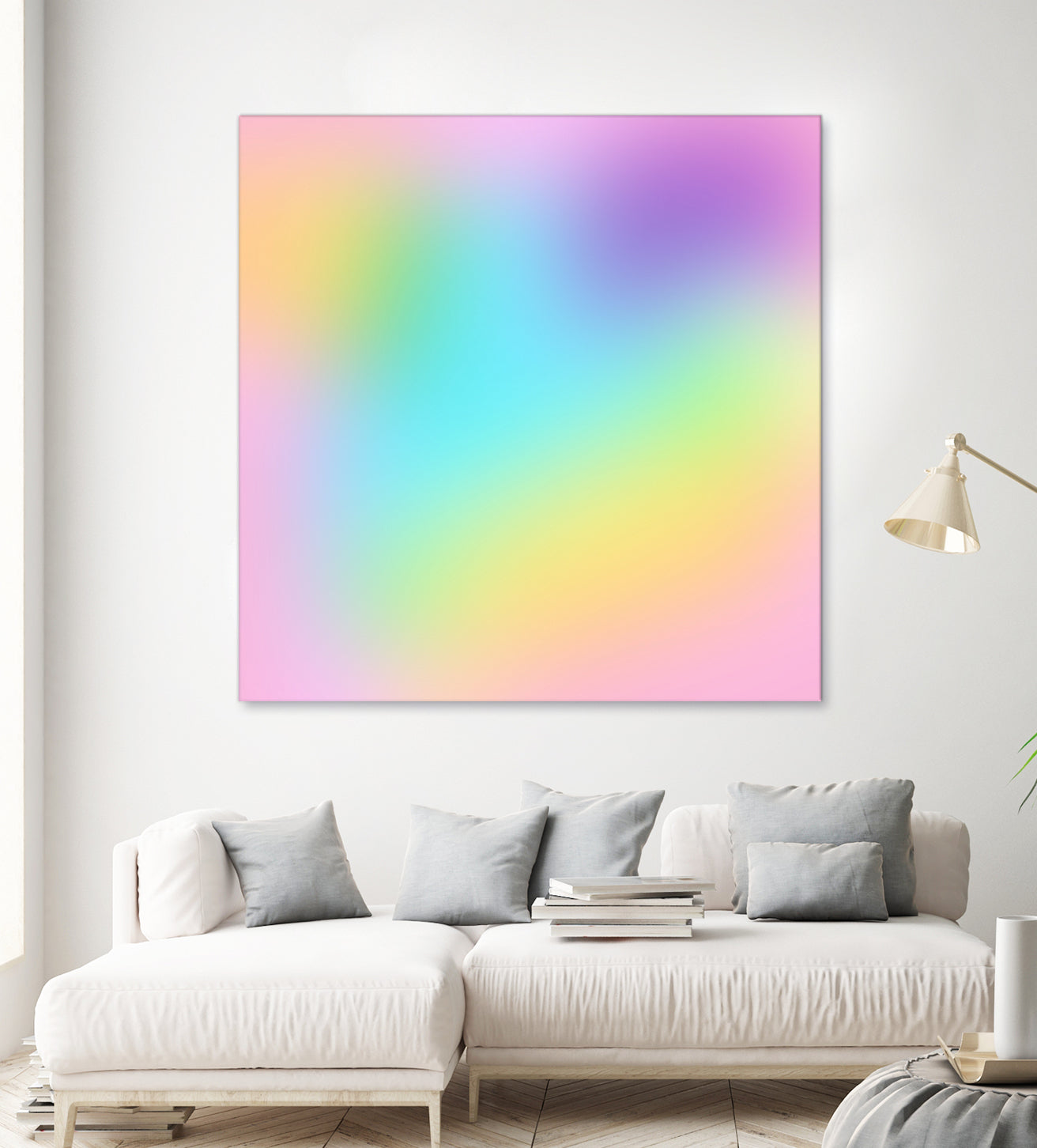 Soft Pastel Rainbow Gradient by Kelsey Lovelle on GIANT ART - blue digital painting