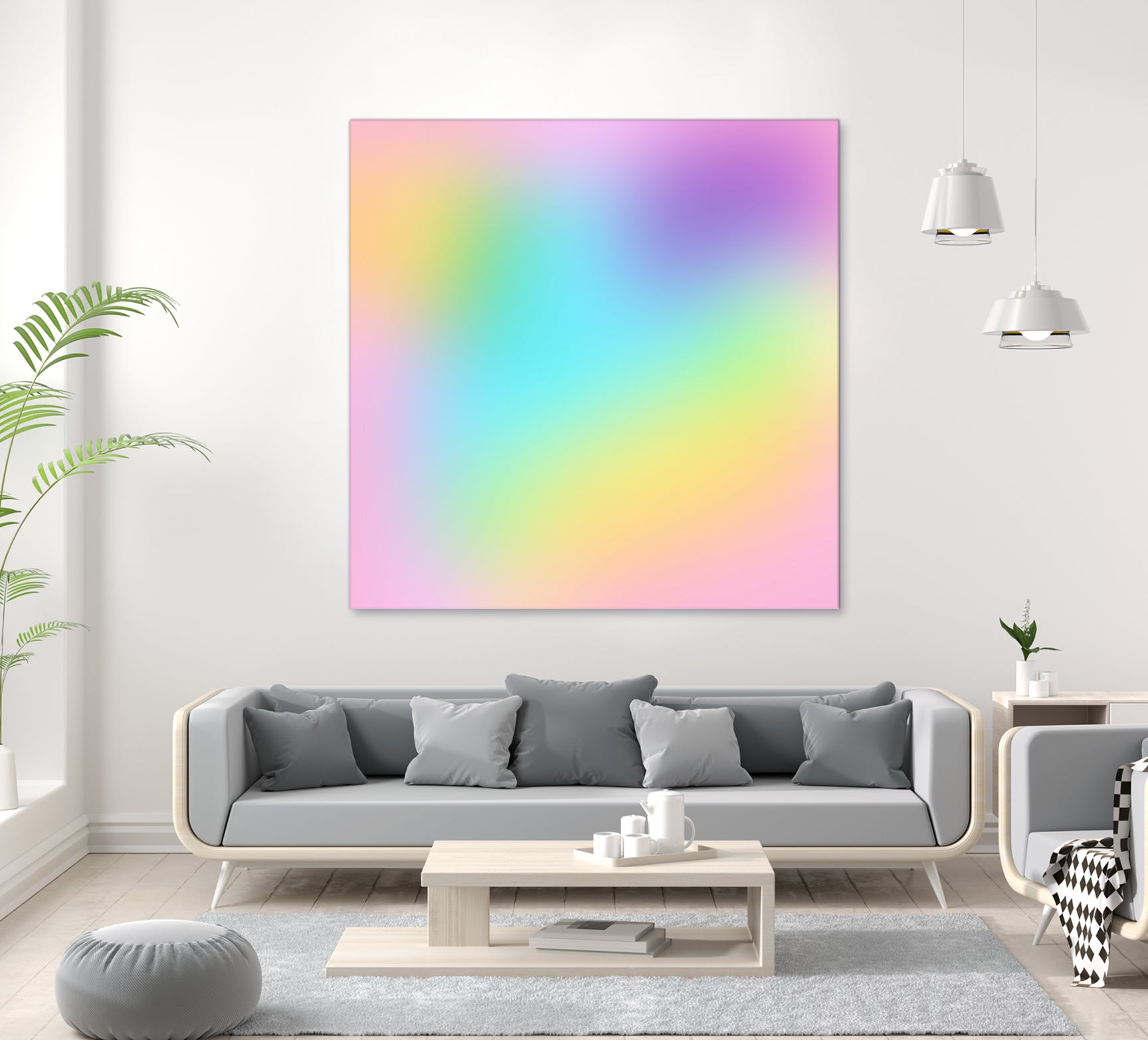 Soft Pastel Rainbow Gradient by Kelsey Lovelle on GIANT ART - blue digital painting