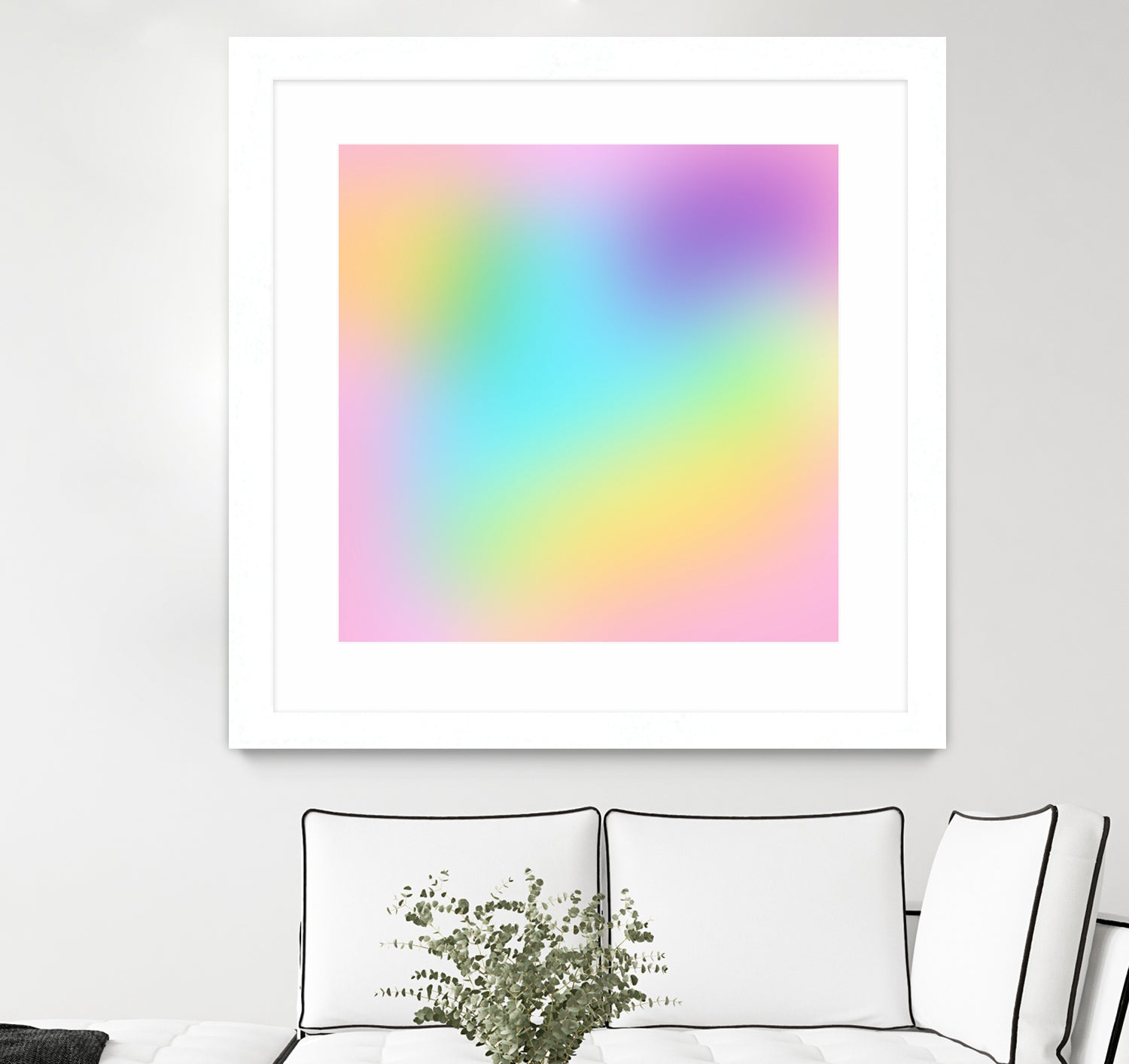 Soft Pastel Rainbow Gradient by Kelsey Lovelle on GIANT ART - blue digital painting