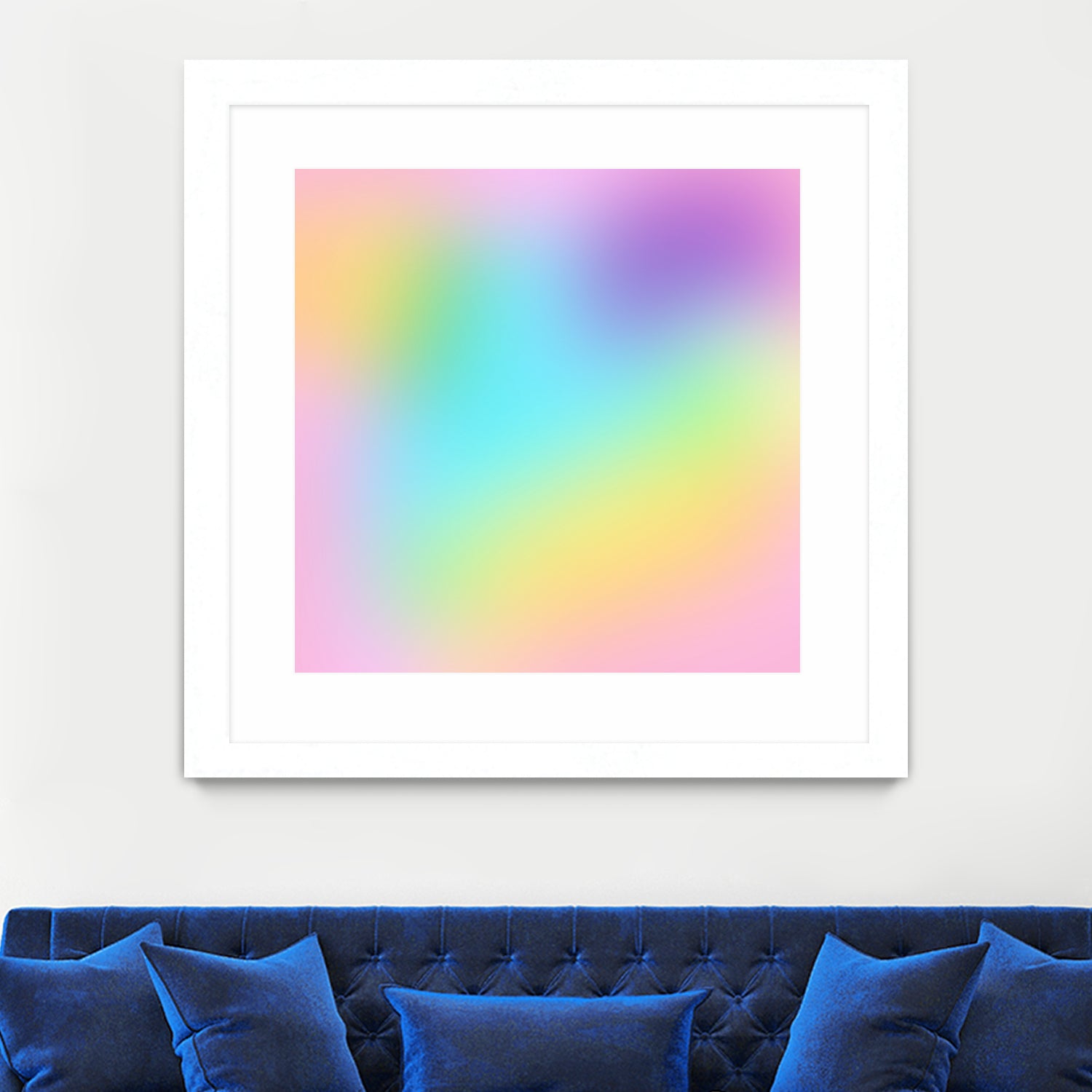 Soft Pastel Rainbow Gradient by Kelsey Lovelle on GIANT ART - blue digital painting