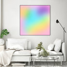 Soft Pastel Rainbow Gradient by Kelsey Lovelle on GIANT ART - blue digital painting