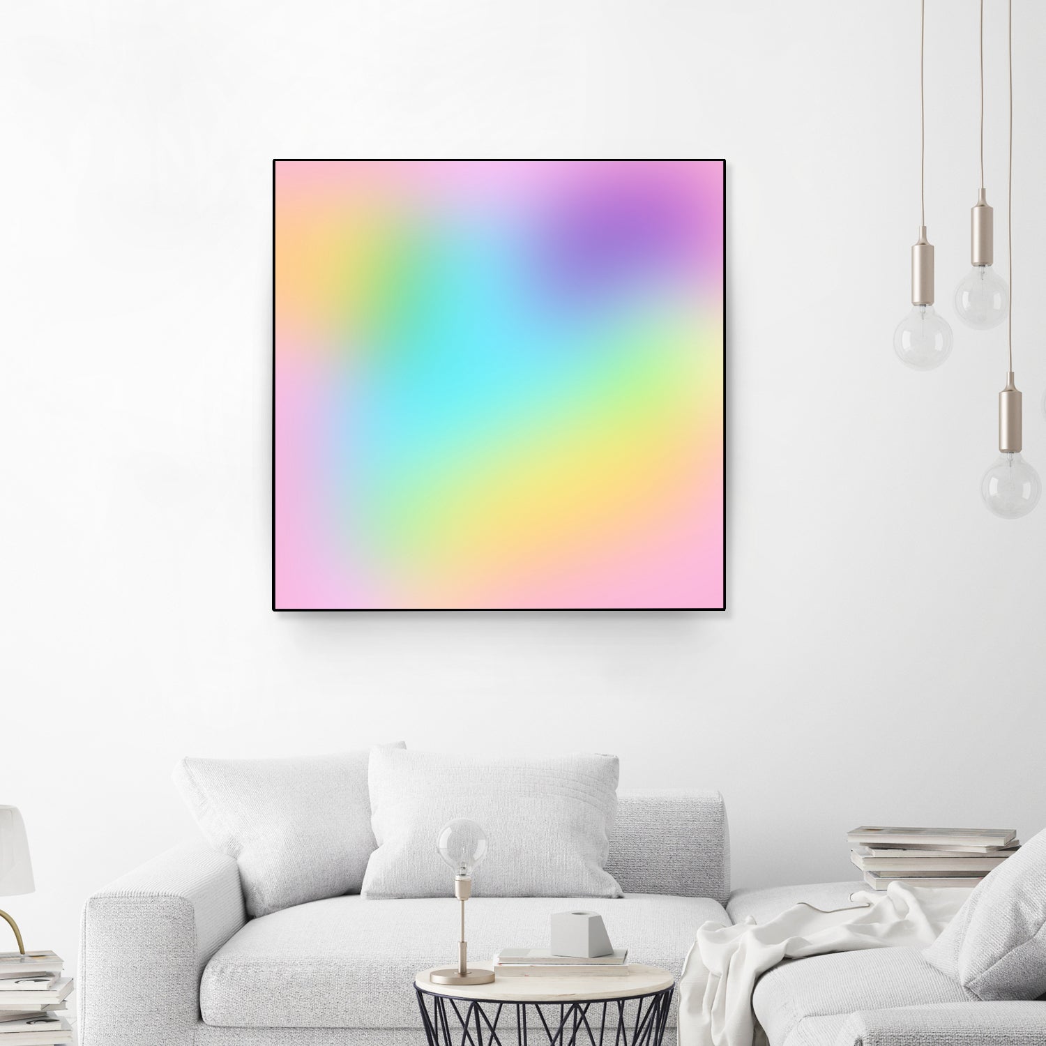 Soft Pastel Rainbow Gradient by Kelsey Lovelle on GIANT ART - blue digital painting