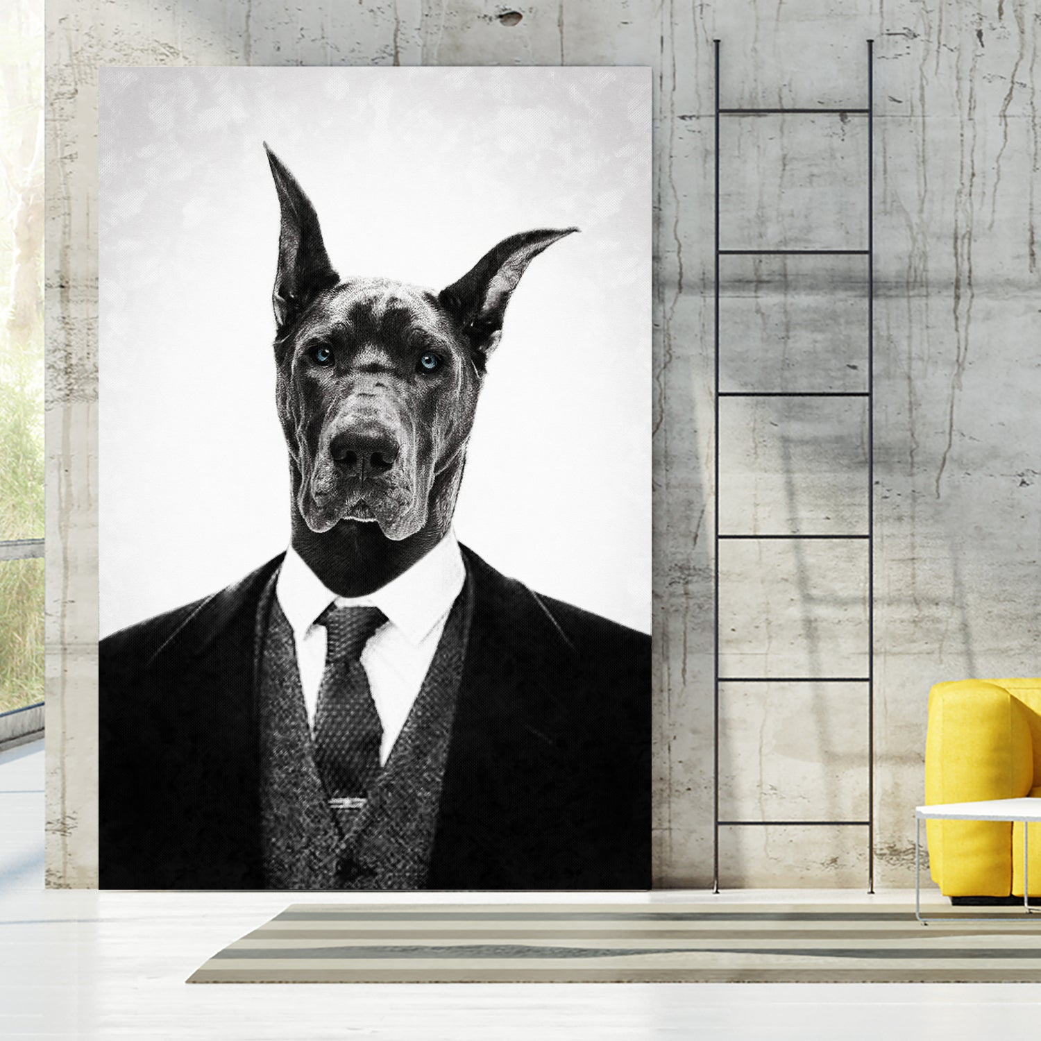 Black dog portrait ... by Menelaos Trompoukis on GIANT ART - white digital painting