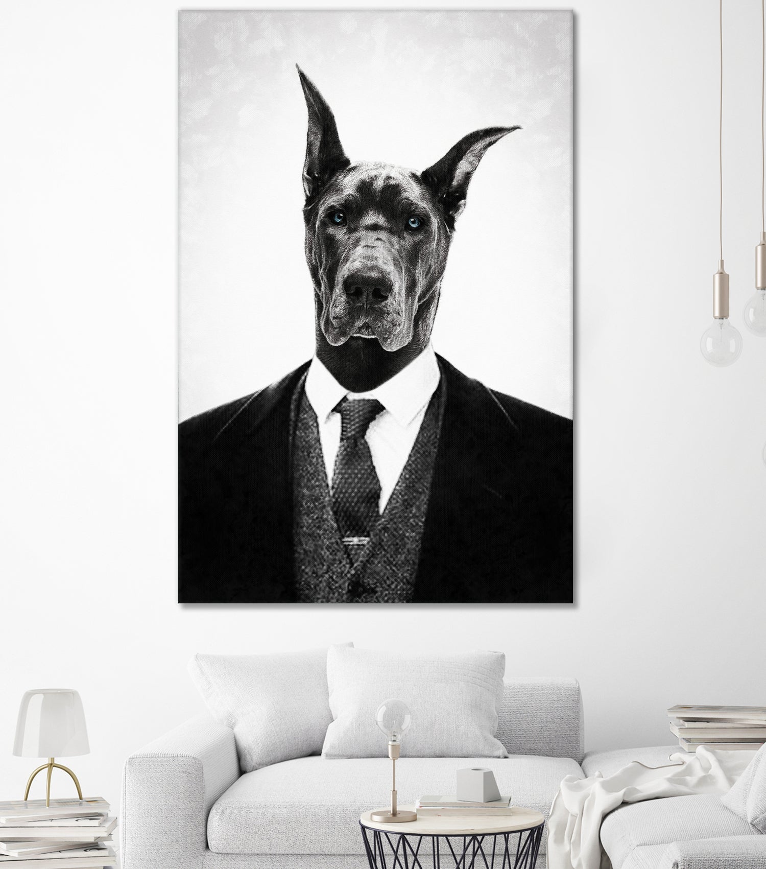 Black dog portrait ... by Menelaos Trompoukis on GIANT ART - white digital painting