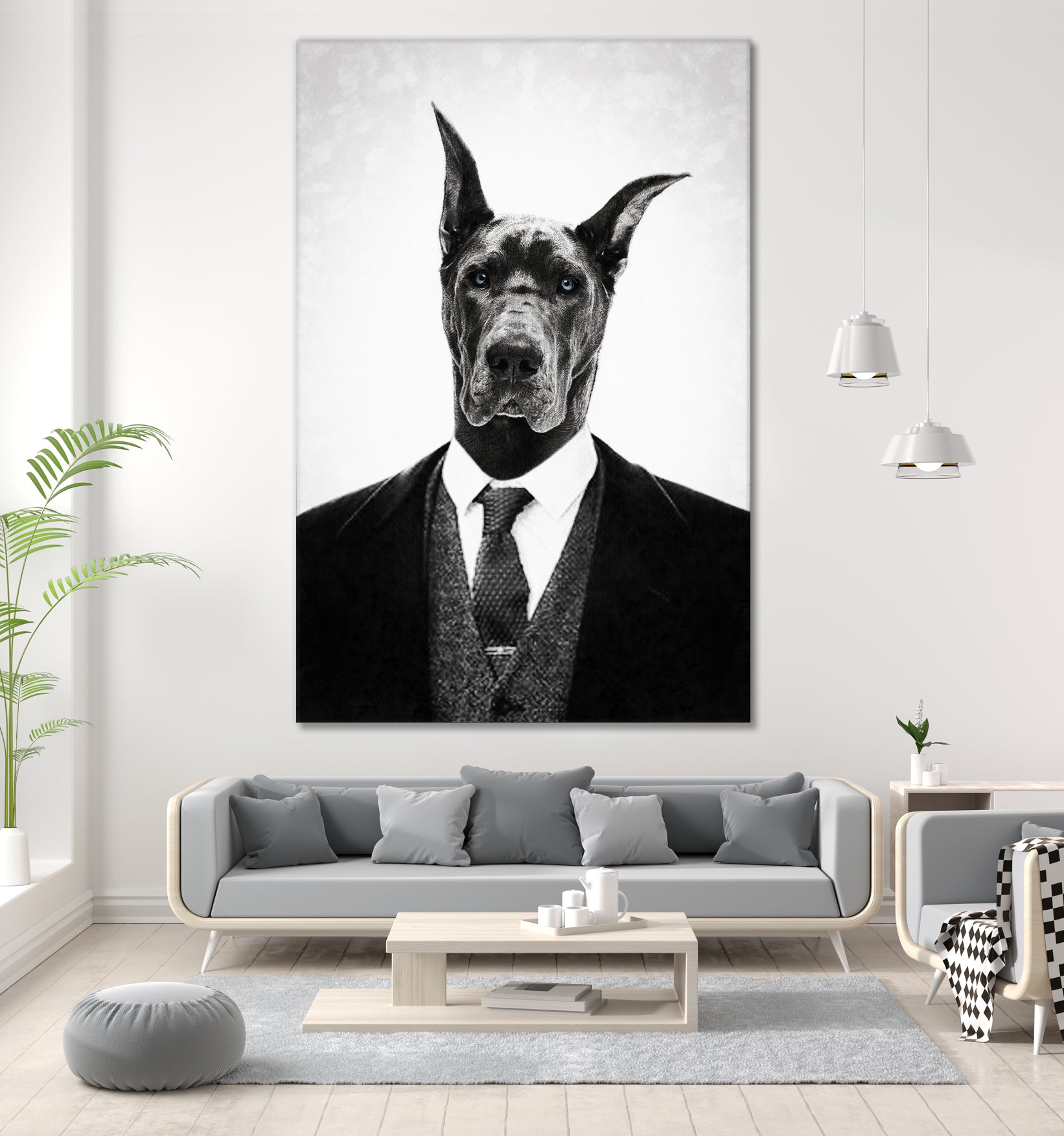 Black dog portrait ... by Menelaos Trompoukis on GIANT ART - white digital painting