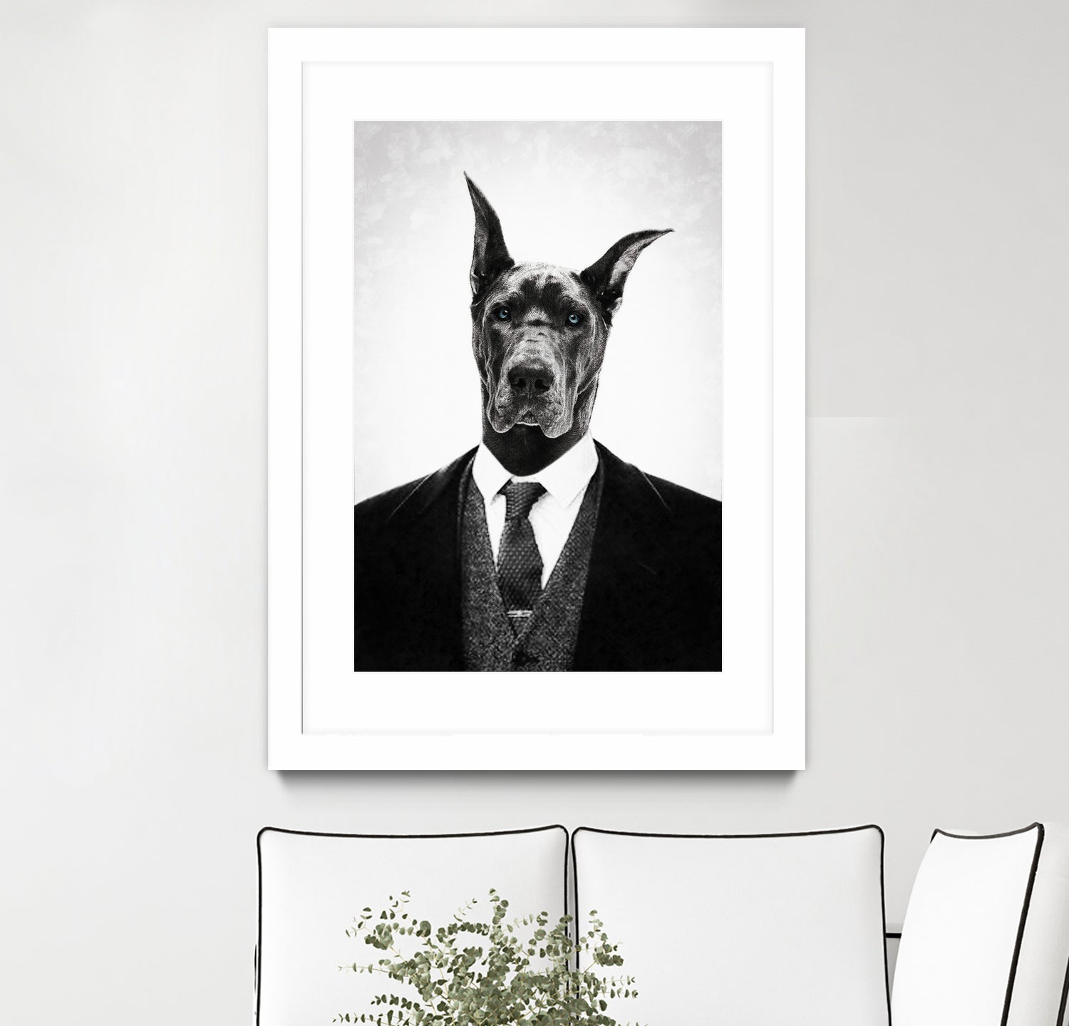 Black dog portrait ... by Menelaos Trompoukis on GIANT ART - white digital painting