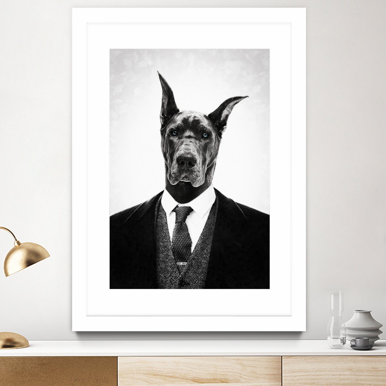 Black dog portrait ... by Menelaos Trompoukis on GIANT ART - white digital painting