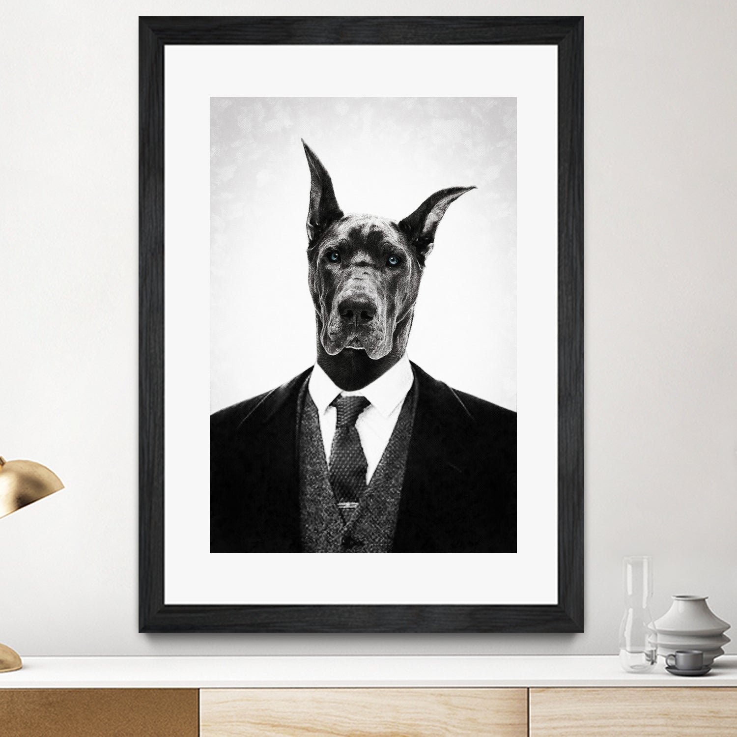 Black dog portrait ... by Menelaos Trompoukis on GIANT ART - white digital painting