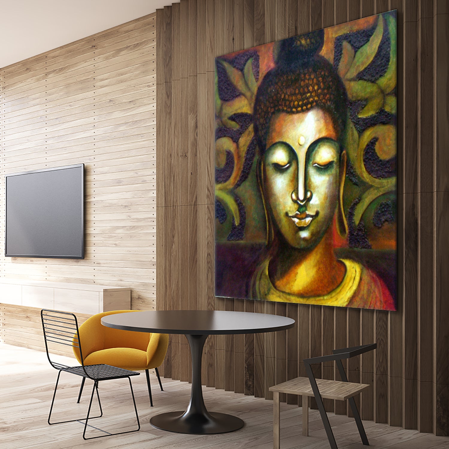 Lord Buddha by Neeraj Mrs Parswal on GIANT ART - brown mixed media