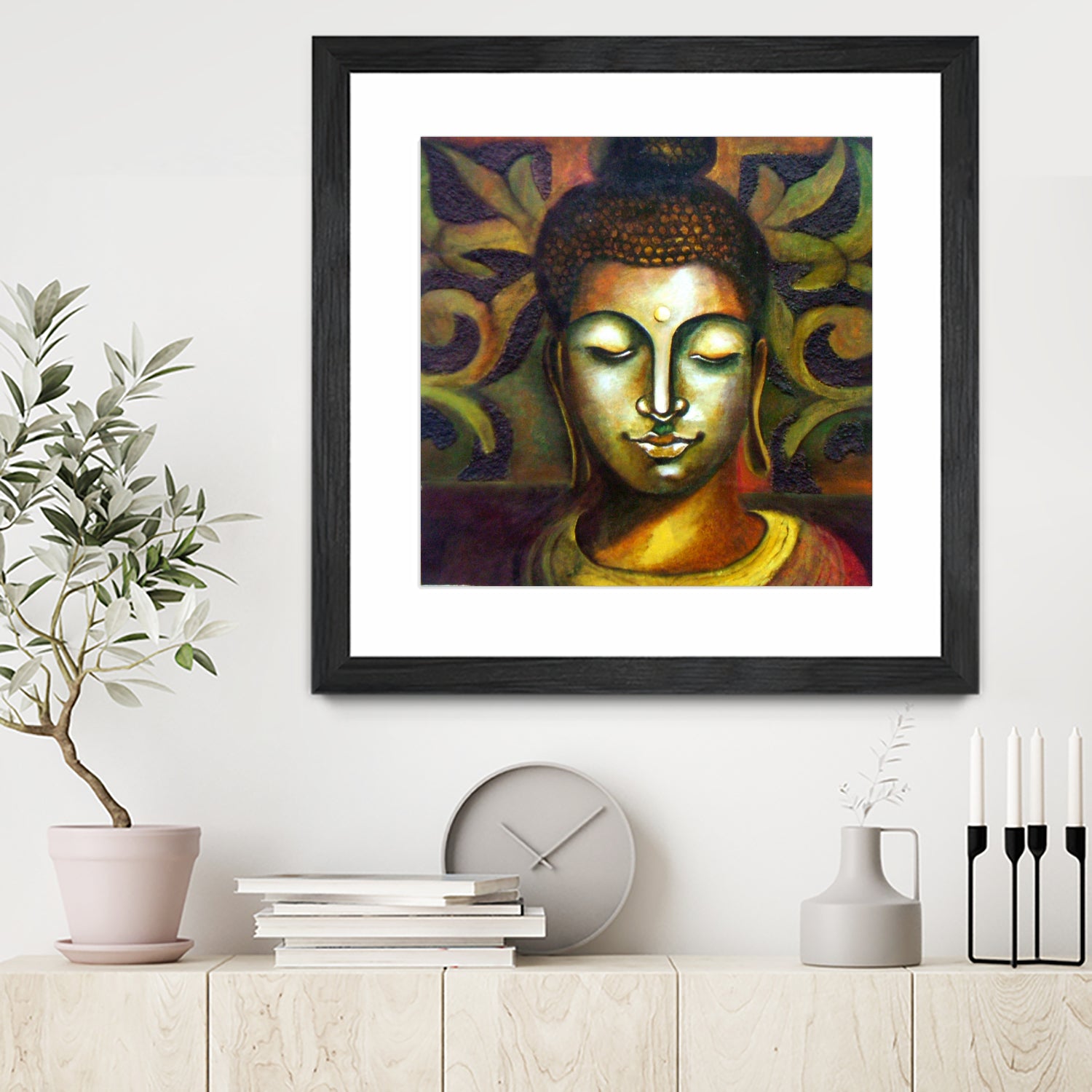 Lord Buddha by Neeraj Mrs Parswal on GIANT ART - brown mixed media