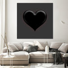 Black Heart Emoji by William Cuccio on GIANT ART - black digital painting