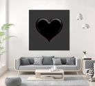 Black Heart Emoji by William Cuccio on GIANT ART - black digital painting