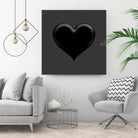 Black Heart Emoji by William Cuccio on GIANT ART - black digital painting