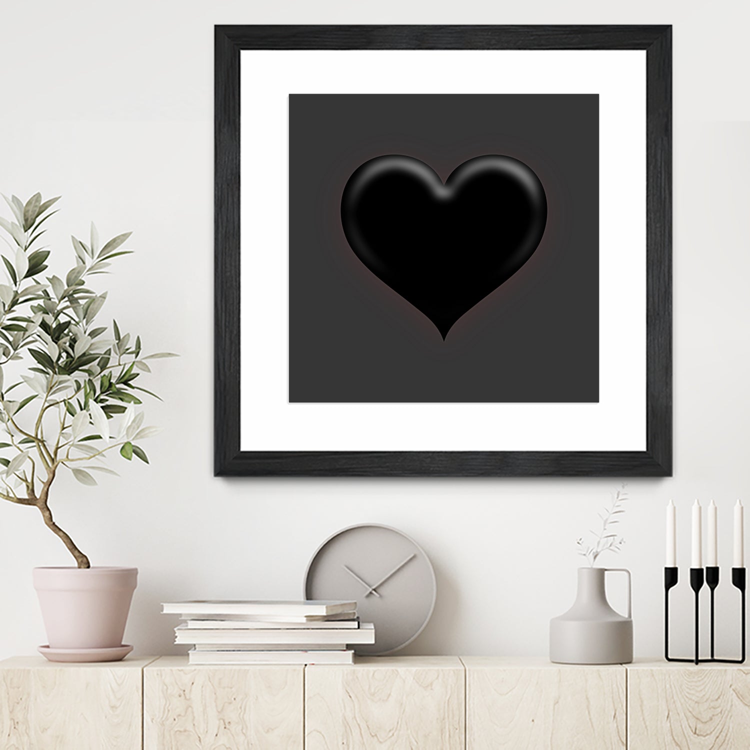 Black Heart Emoji by William Cuccio on GIANT ART - black digital painting