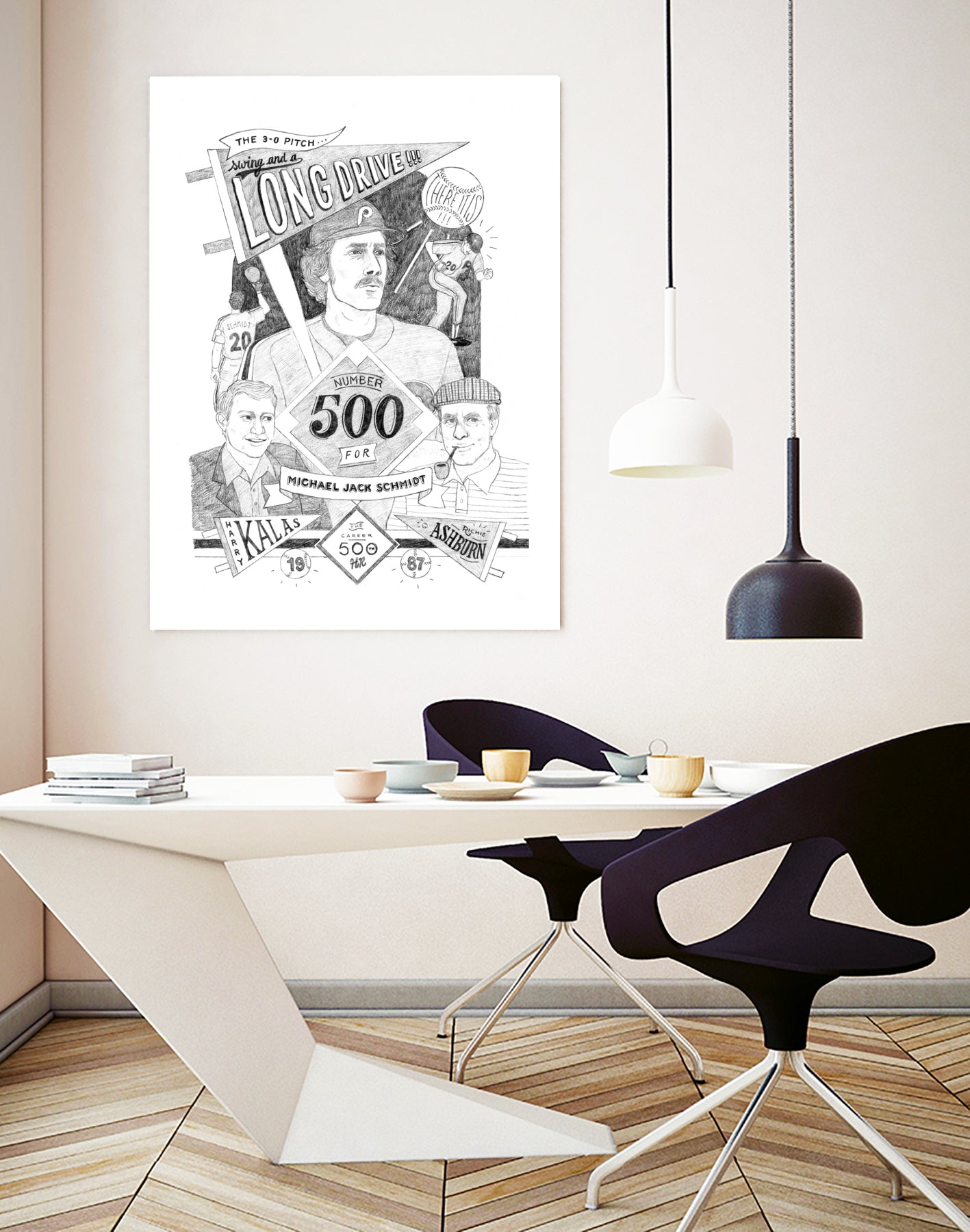 MIKE SCHMIDT 500 HR by Lewis Lenoble on GIANT ART - black mixed media