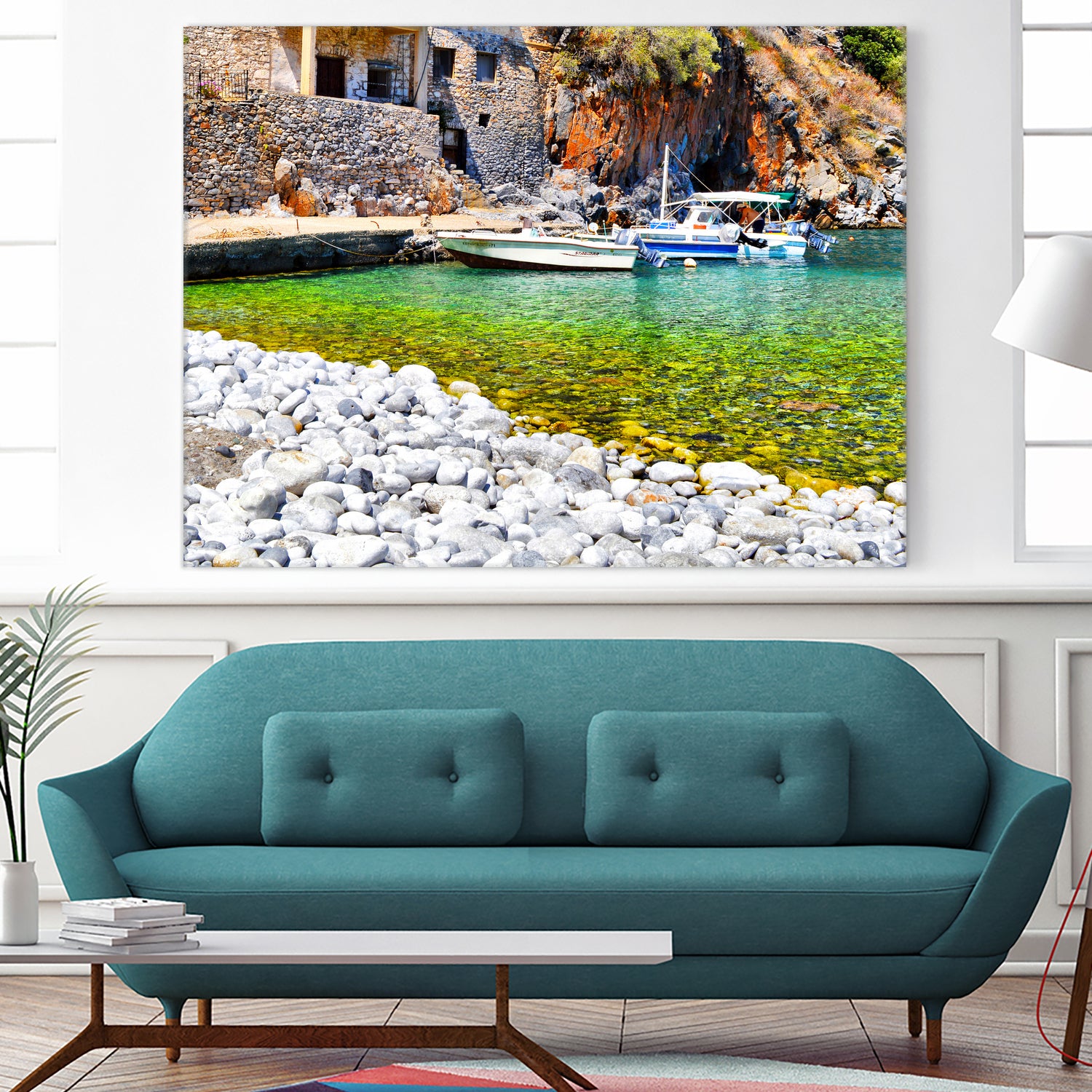 alypa beach mani greece by Haris Kavalla on GIANT ART - green photo illustration