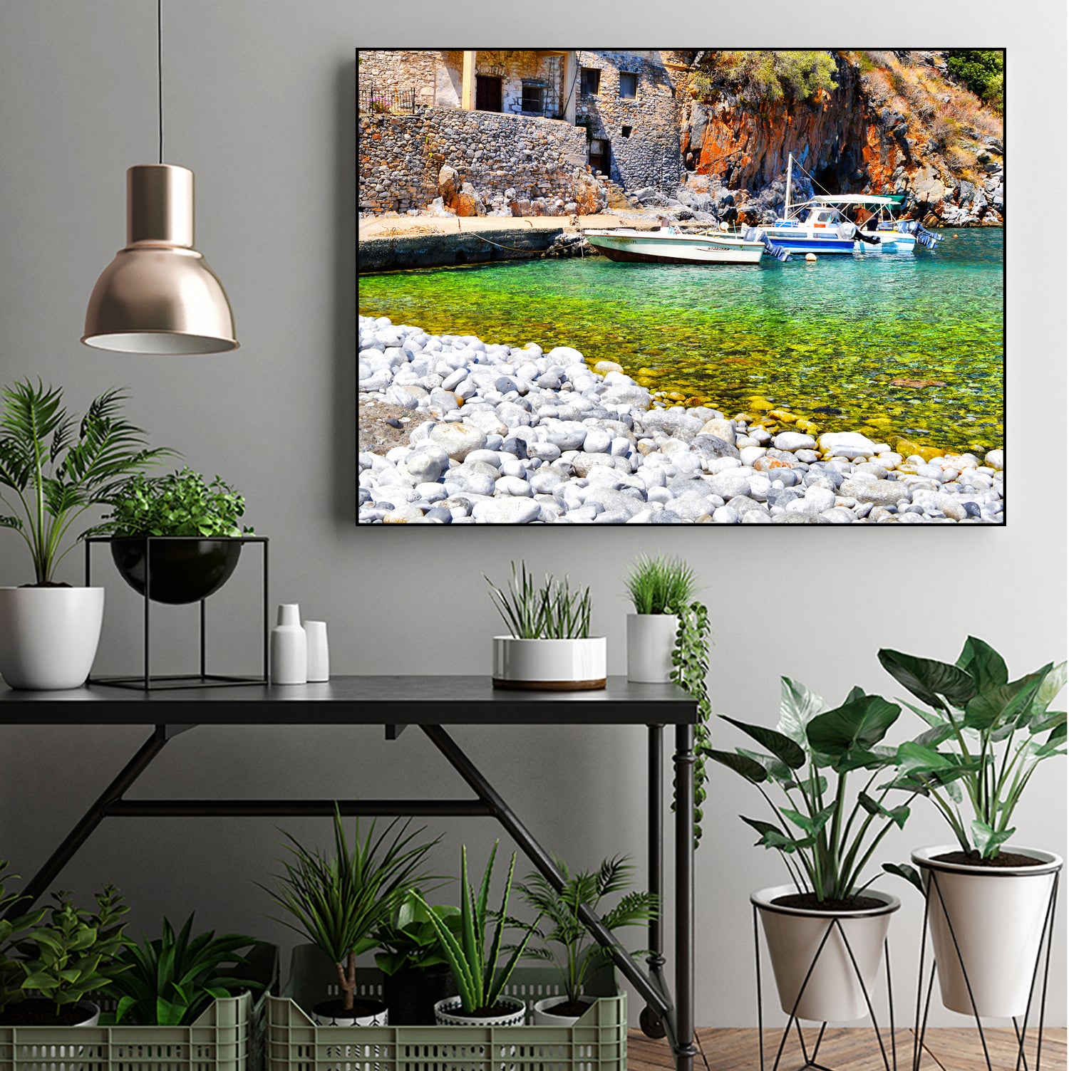 alypa beach mani greece by Haris Kavalla on GIANT ART - green photo illustration