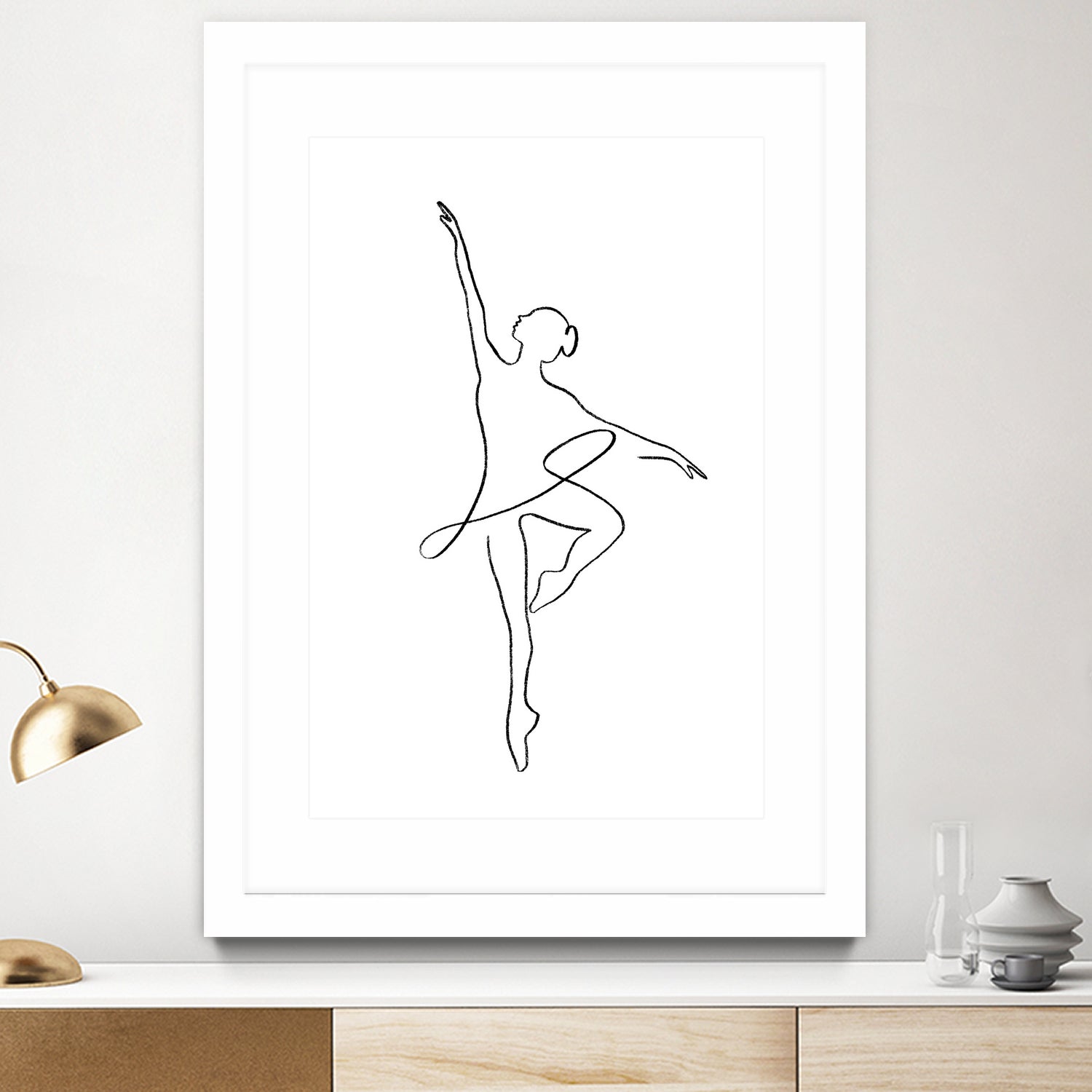 Ballerina Line Art by Jessica Carvalho on GIANT ART - black digital drawing