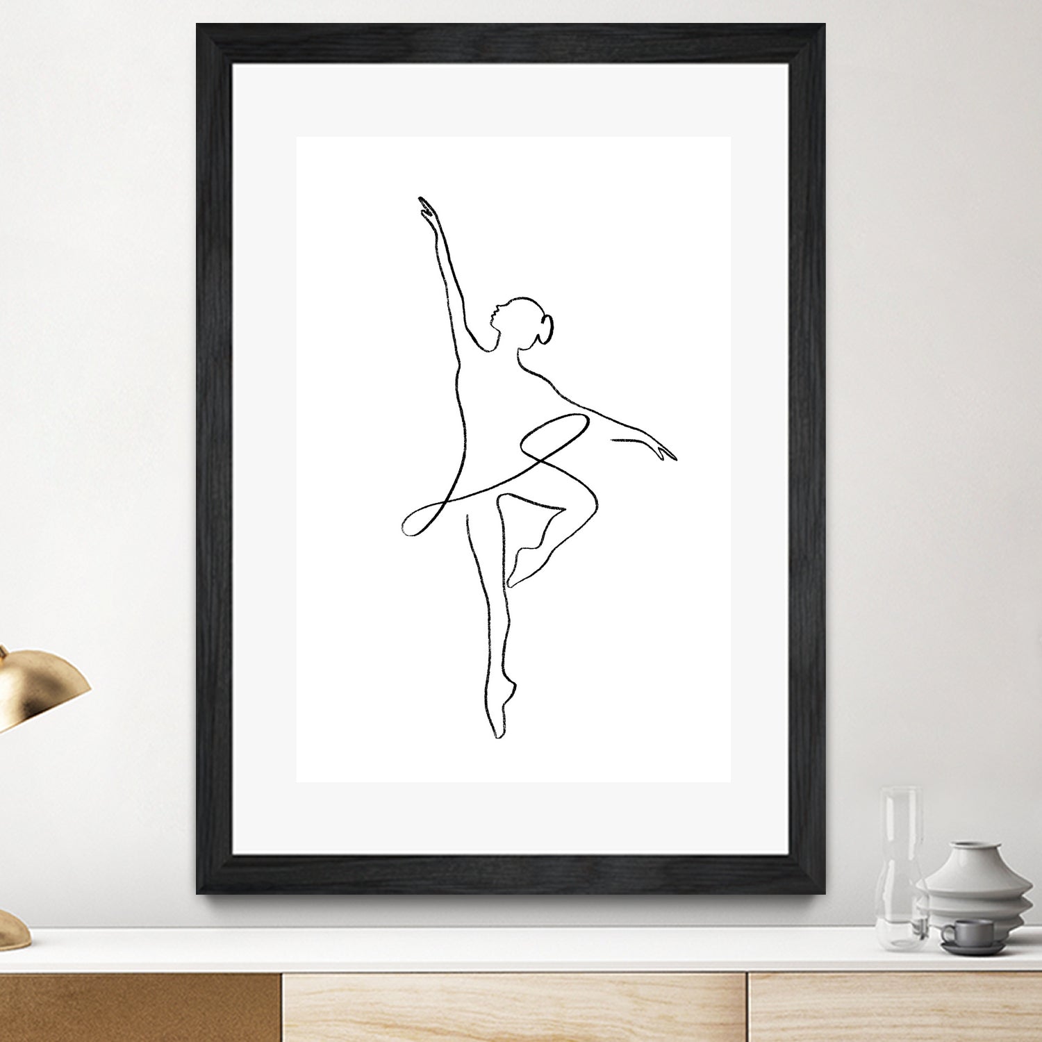 Ballerina Line Art by Jessica Carvalho on GIANT ART - black digital drawing