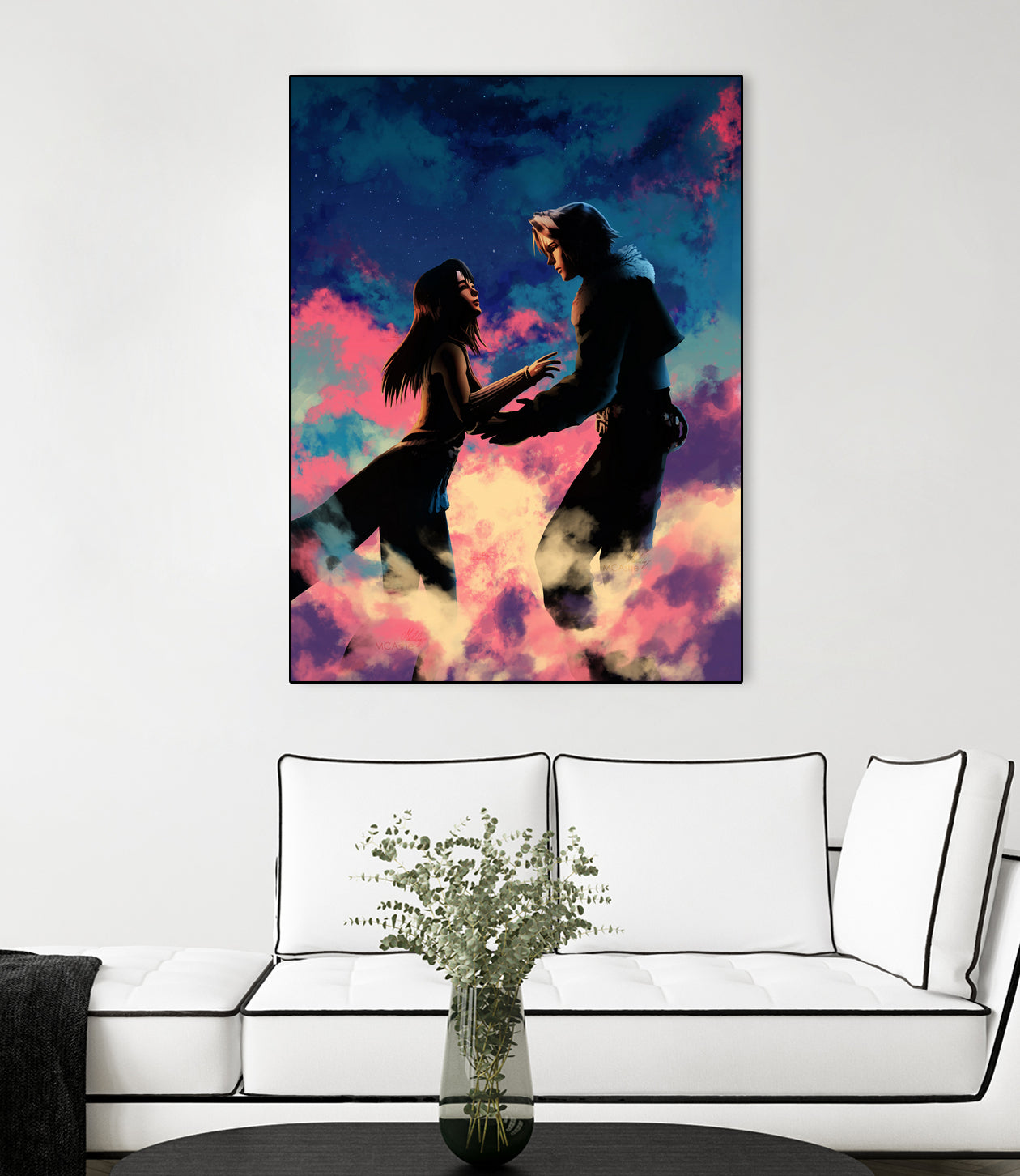 Squall and Rinoa couple FFVIII by MCAshe 24 on GIANT ART - blue digital painting