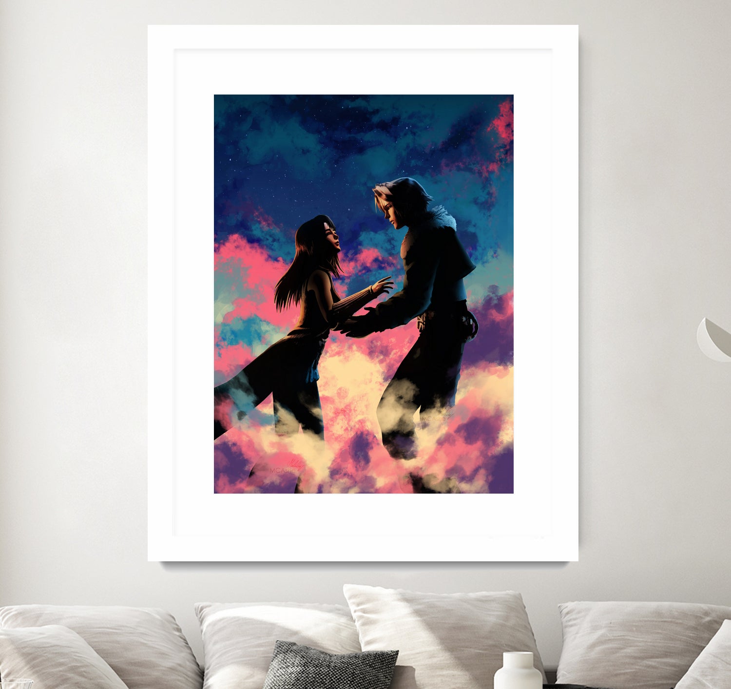 Squall and Rinoa couple FFVIII by MCAshe 24 on GIANT ART - blue digital painting