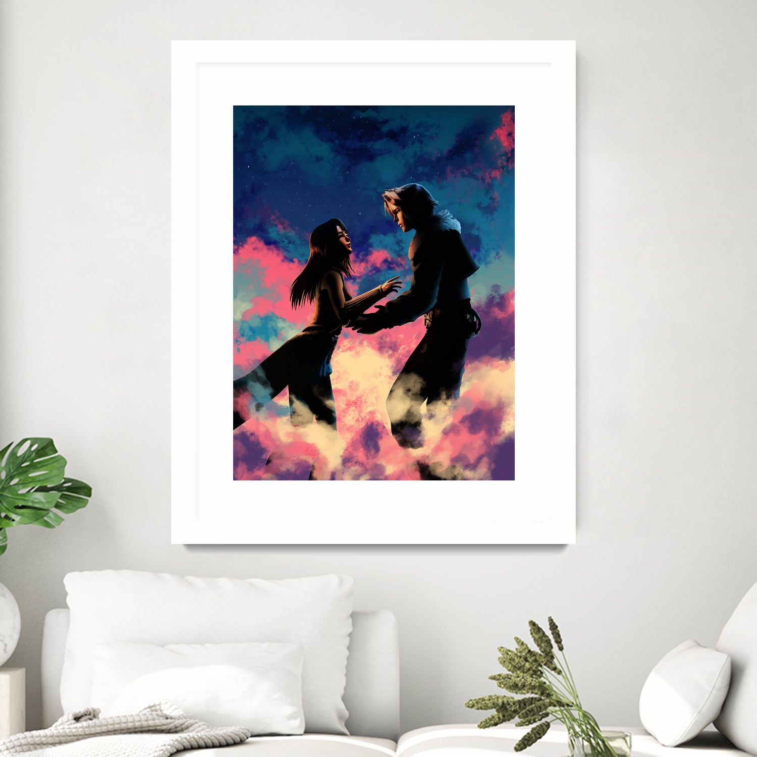 Squall and Rinoa couple FFVIII by MCAshe 24 on GIANT ART - blue digital painting