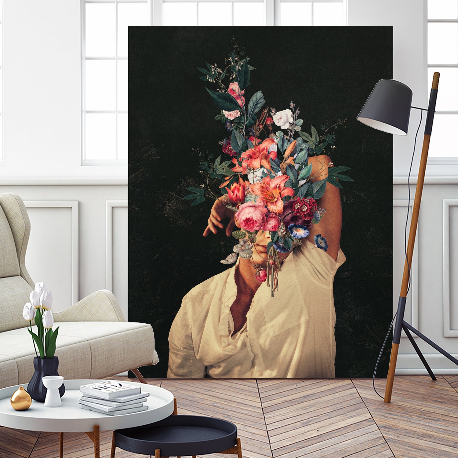 Roses Bloomed every time I thought of You by Frank Moth on GIANT ART - black digital painting