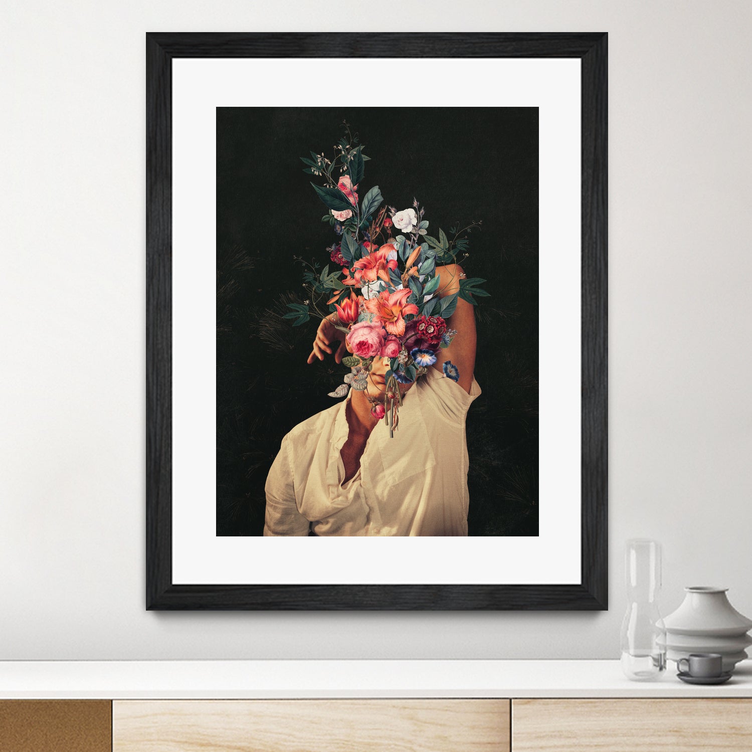 Roses Bloomed every time I thought of You by Frank Moth on GIANT ART - black digital painting