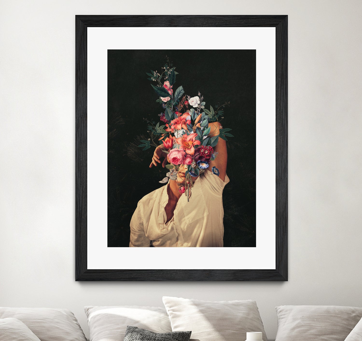 Roses Bloomed every time I thought of You by Frank Moth on GIANT ART - black digital painting