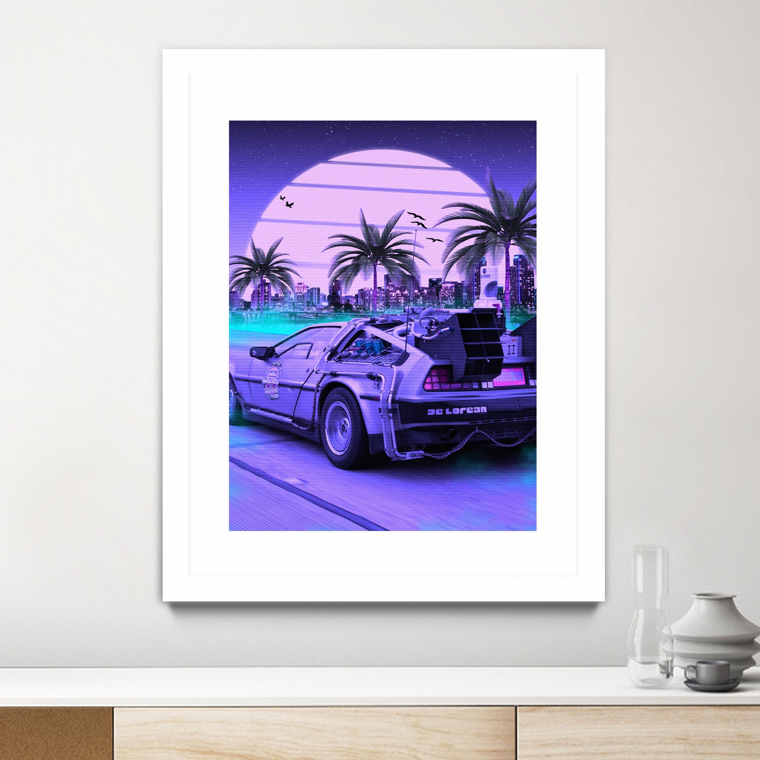 80s Delorean Cars by Muhammad Daffa Umar on GIANT ART - fuchsia photo manipulation