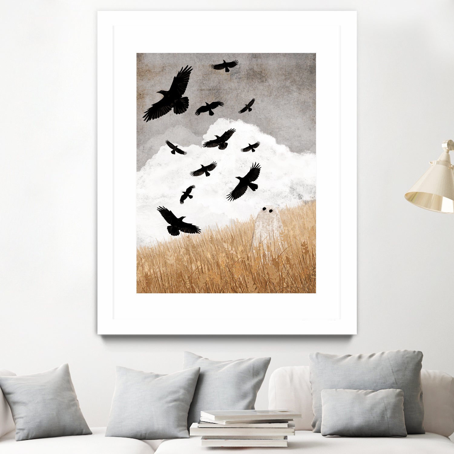 Walter and The Crows by Katherine Blower on GIANT ART - gray digital painting