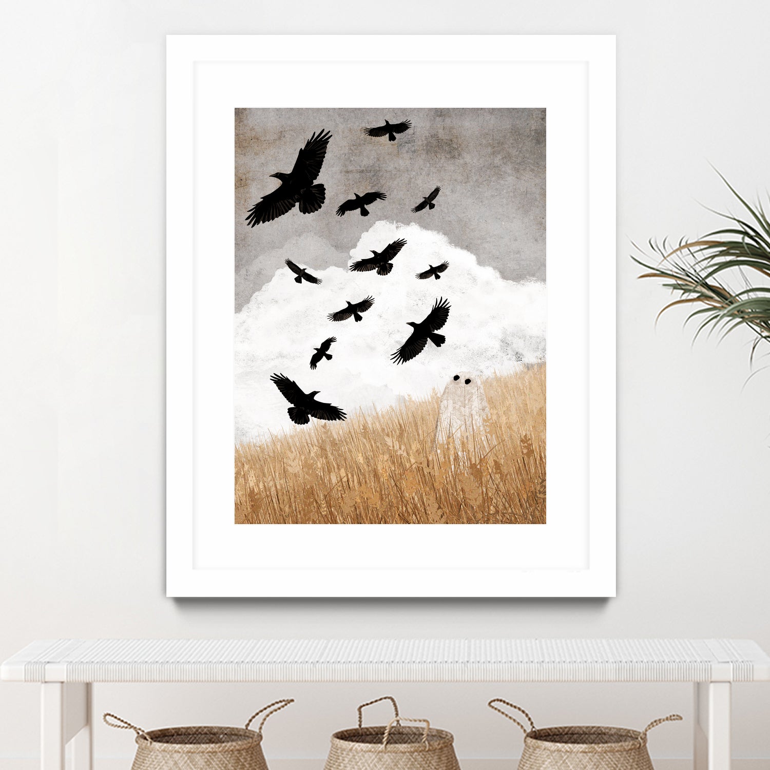 Walter and The Crows by Katherine Blower on GIANT ART - gray digital painting