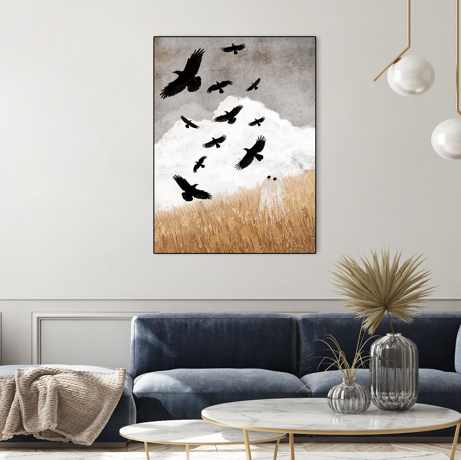 Walter and The Crows by Katherine Blower on GIANT ART - gray digital painting