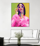 Cardi B Poster Print, Colorful Pop-Art, Wall Art Gift by kim huynh on GIANT ART - pink digital painting