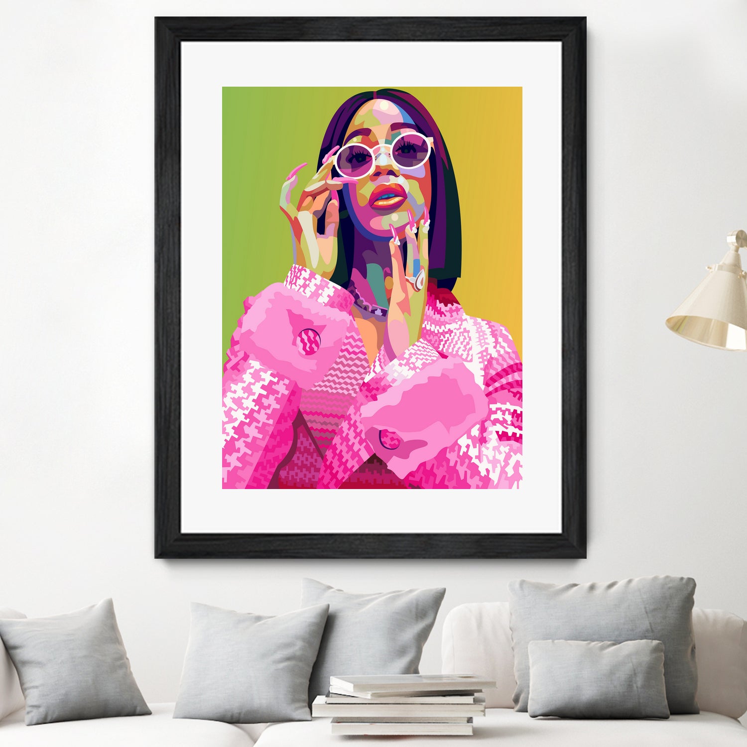 Cardi B Poster Print, Colorful Pop-Art, Wall Art Gift by kim huynh on GIANT ART - pink digital painting