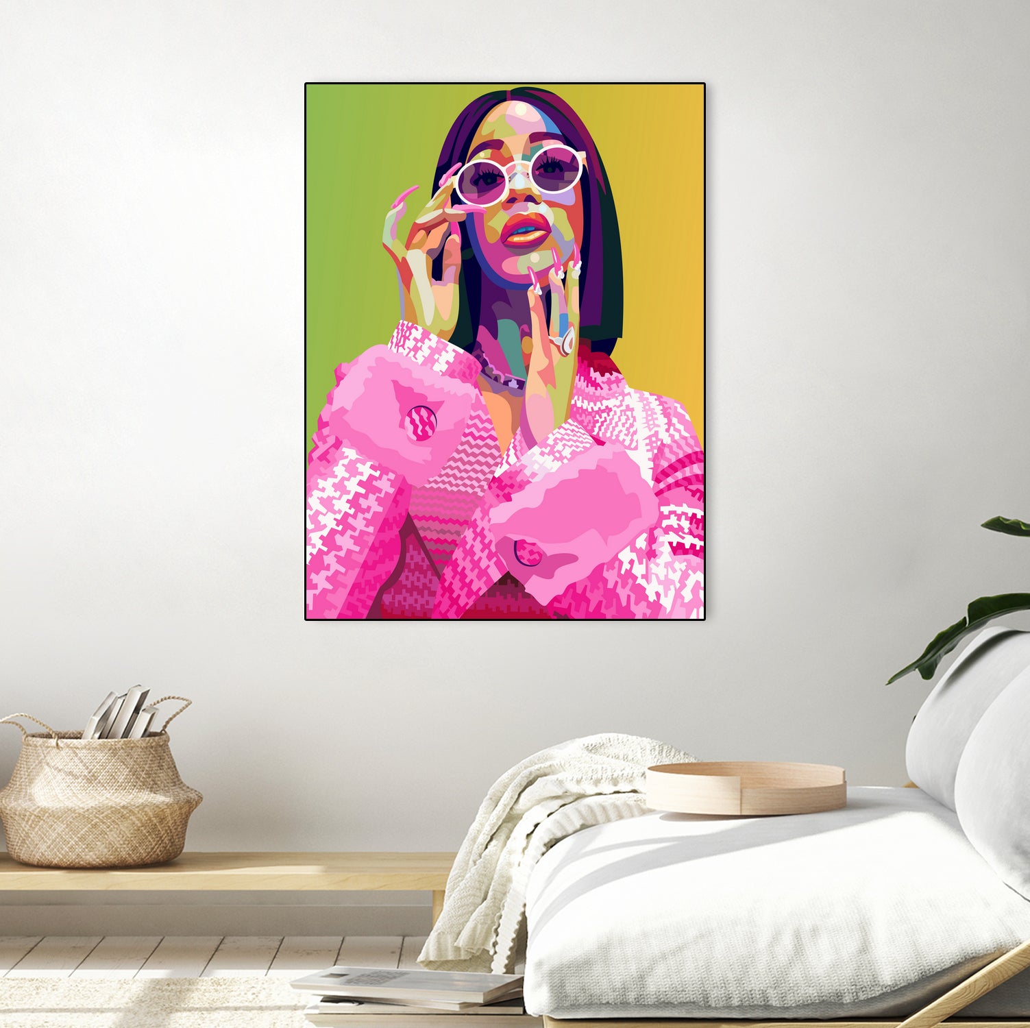 Cardi B Poster Print, Colorful Pop-Art, Wall Art Gift by kim huynh on GIANT ART - pink digital painting