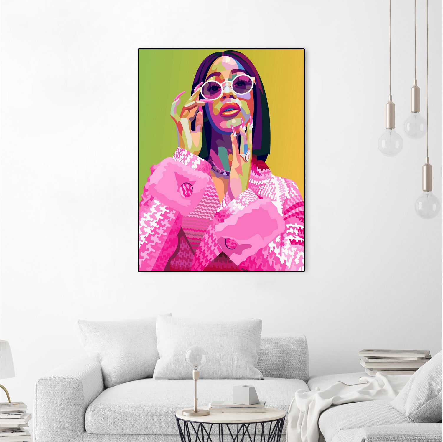 Cardi B Poster Print, Colorful Pop-Art, Wall Art Gift by kim huynh on GIANT ART - pink digital painting