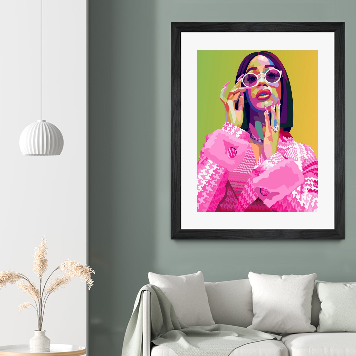 Cardi B Poster Print, Colorful Pop-Art, Wall Art Gift by kim huynh on GIANT ART - pink digital painting